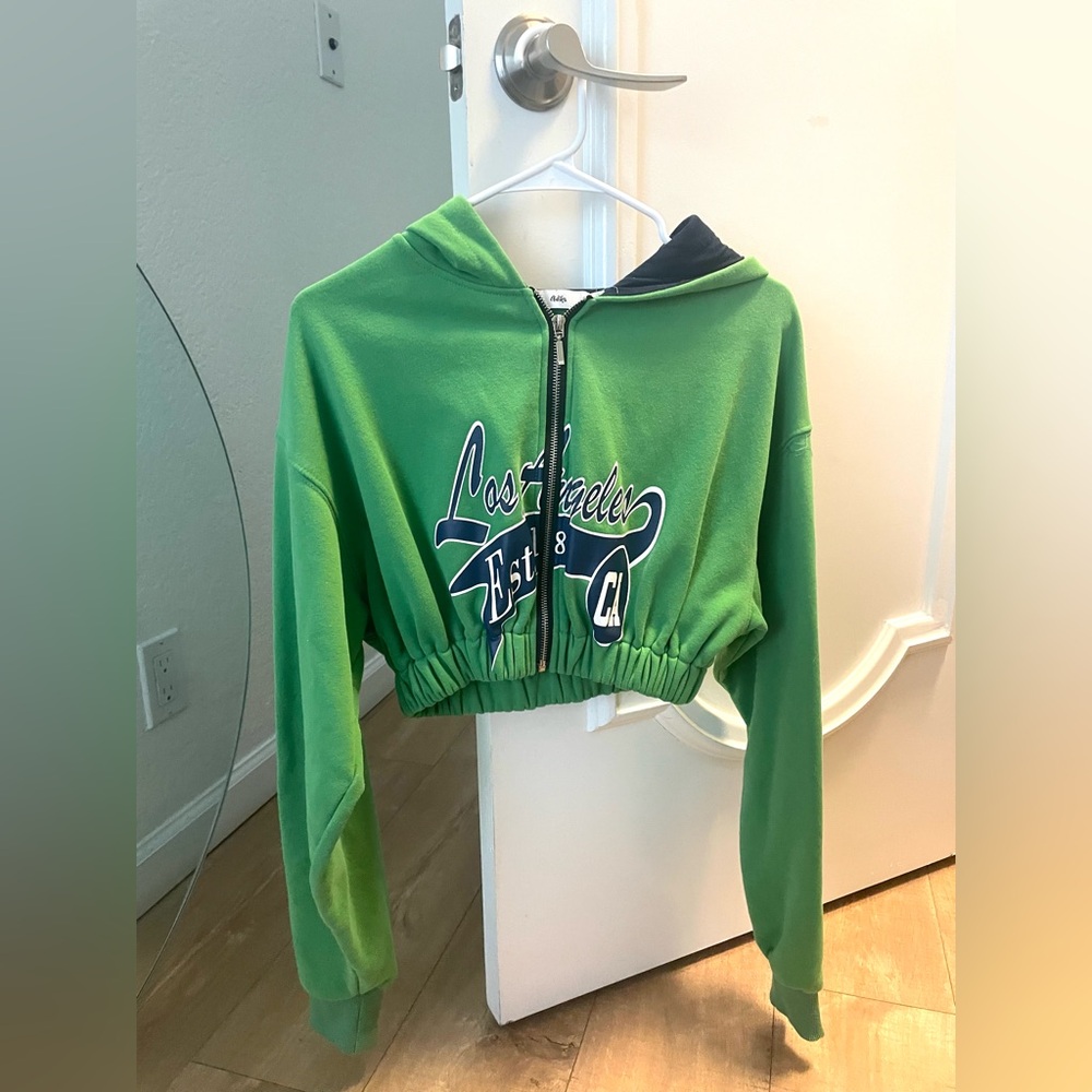 ADIKA Los Angeles Cropped Zip Up Hoodie